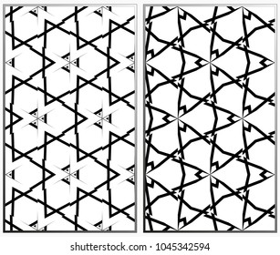 Seamless patterns set. Geometric ornaments. Abstract backgrounds. Vector illustration.