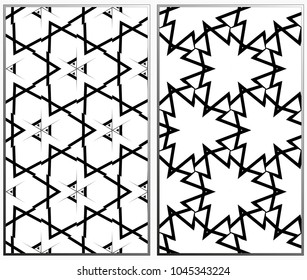 Seamless patterns set. Geometric ornaments. Abstract backgrounds. Vector illustration.