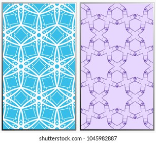 Seamless patterns set. Geometric ornaments. Abstract backgrounds. Vector illustration.