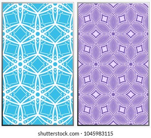 Seamless patterns set. Geometric ornaments. Abstract backgrounds. Vector illustration.
