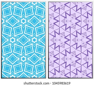 Seamless patterns set. Geometric ornaments. Abstract backgrounds. Vector illustration.