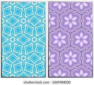 Seamless patterns set. Geometric ornaments. Abstract backgrounds. Vector illustration.