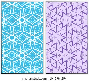 Seamless patterns set. Geometric ornaments. Abstract backgrounds. Vector illustration.