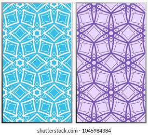 Seamless patterns set. Geometric ornaments. Abstract backgrounds. Vector illustration.