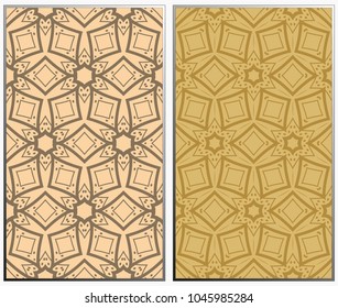 Seamless patterns set. Geometric ornaments. Abstract backgrounds. Vector illustration.