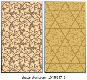 Seamless patterns set. Geometric ornaments. Abstract backgrounds. Vector illustration.