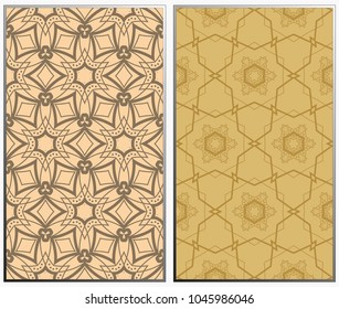 Seamless patterns set. Geometric ornaments. Abstract backgrounds. Vector illustration.
