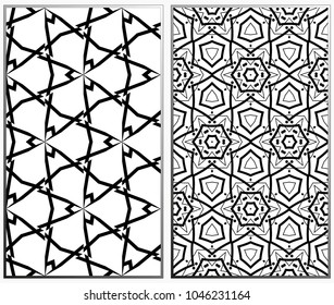 Seamless patterns set. Geometric ornaments. Abstract backgrounds. Vector illustration.