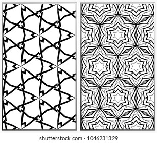 Seamless patterns set. Geometric ornaments. Abstract backgrounds. Vector illustration.