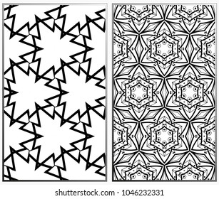 Seamless patterns set. Geometric ornaments. Abstract backgrounds. Vector illustration.
