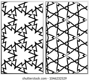 Seamless patterns set. Geometric ornaments. Abstract backgrounds. Vector illustration.