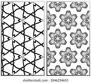 Seamless patterns set. Geometric ornaments. Abstract backgrounds. Vector illustration.