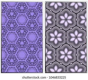 Seamless patterns set. Geometric ornaments. Abstract backgrounds. Vector illustration.