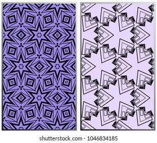 Seamless patterns set. Geometric ornaments. Abstract backgrounds. Vector illustration.