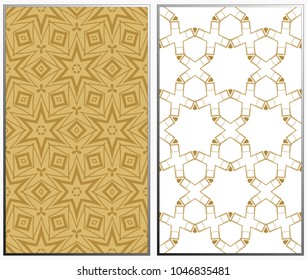 Seamless patterns set. Geometric ornaments. Abstract backgrounds. Vector illustration.