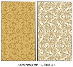 Seamless patterns set. Geometric ornaments. Abstract backgrounds. Vector illustration.