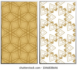 Seamless patterns set. Geometric ornaments. Abstract backgrounds. Vector illustration.