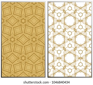 Seamless patterns set. Geometric ornaments. Abstract backgrounds. Vector illustration.
