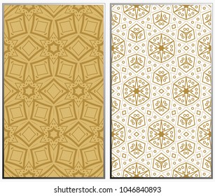 Seamless patterns set. Geometric ornaments. Abstract backgrounds. Vector illustration.