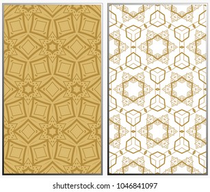 Seamless patterns set. Geometric ornaments. Abstract backgrounds. Vector illustration.