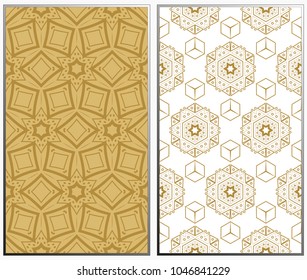 Seamless patterns set. Geometric ornaments. Abstract backgrounds. Vector illustration.