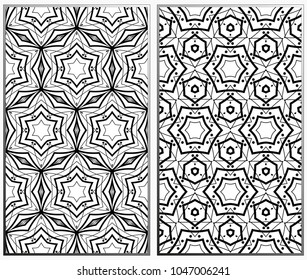 Seamless patterns set. Geometric ornaments. Abstract backgrounds. Vector illustration.