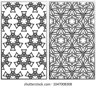 Seamless patterns set. Geometric ornaments. Abstract backgrounds. Vector illustration.