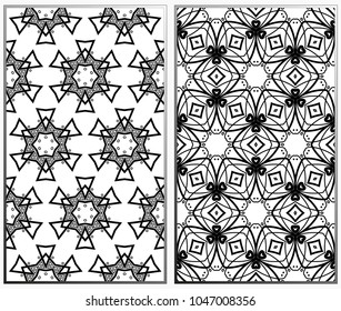 Seamless patterns set. Geometric ornaments. Abstract backgrounds. Vector illustration.