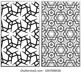 Seamless patterns set. Geometric ornaments. Abstract backgrounds. Vector illustration.
