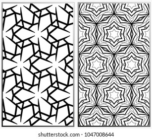 Seamless patterns set. Geometric ornaments. Abstract backgrounds. Vector illustration.