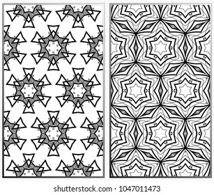 Seamless patterns set. Geometric ornaments. Abstract backgrounds. Vector illustration.