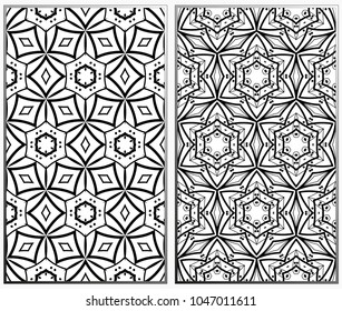 Seamless patterns set. Geometric ornaments. Abstract backgrounds. Vector illustration.