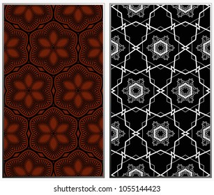 Seamless patterns set. Geometric ornaments. Abstract backgrounds. Vector illustration.