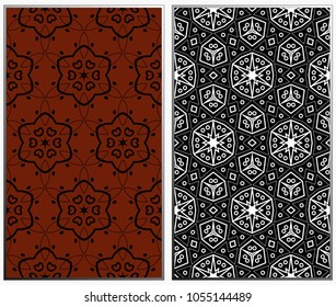 Seamless patterns set. Geometric ornaments. Abstract backgrounds. Vector illustration.