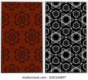 Seamless patterns set. Geometric ornaments. Abstract backgrounds. Vector illustration.