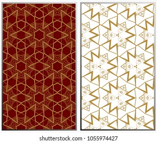 Seamless patterns set. Geometric ornaments. Abstract backgrounds. Vector illustration.