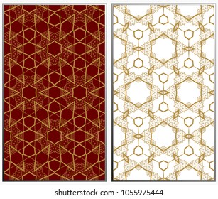 Seamless patterns set. Geometric ornaments. Abstract backgrounds. Vector illustration.