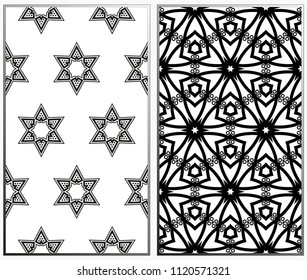 Seamless patterns set. Geometric ornaments. Abstract backgrounds. Vector illustration.