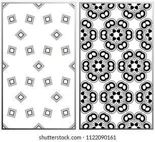 Seamless patterns set. Geometric ornaments. Abstract backgrounds. Vector illustration.