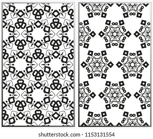Seamless patterns set. Geometric ornaments. Abstract backgrounds. Vector illustration.