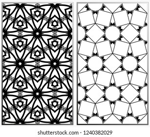 Seamless patterns set. Geometric ornaments. Abstract backgrounds. Vector illustration.