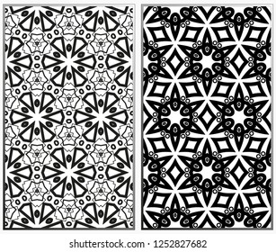Seamless patterns set. Geometric ornaments. Abstract backgrounds. Vector illustration.