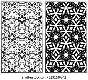 Seamless patterns set. Geometric ornaments. Abstract backgrounds. Vector illustration.
