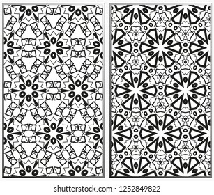 Seamless patterns set. Geometric ornaments. Abstract backgrounds. Vector illustration.