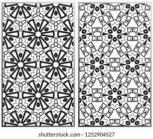 Seamless patterns set. Geometric ornaments. Abstract backgrounds. Vector illustration.