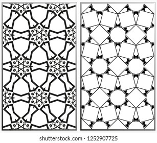 Seamless patterns set. Geometric ornaments. Abstract backgrounds. Vector illustration.