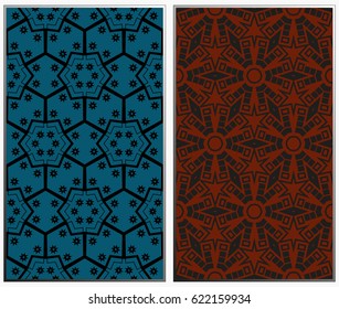 Seamless patterns set. Geometric ornaments. Abstract backgrounds. Vector illustration.