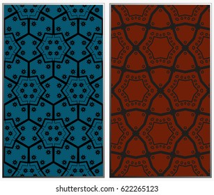 Seamless patterns set. Geometric ornaments. Abstract backgrounds. Vector illustration.