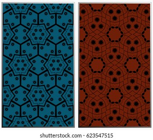 Seamless patterns set. Geometric ornaments. Abstract backgrounds. Vector illustration.