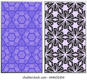 Seamless patterns set. Geometric ornaments. Abstract backgrounds. Vector illustration.
